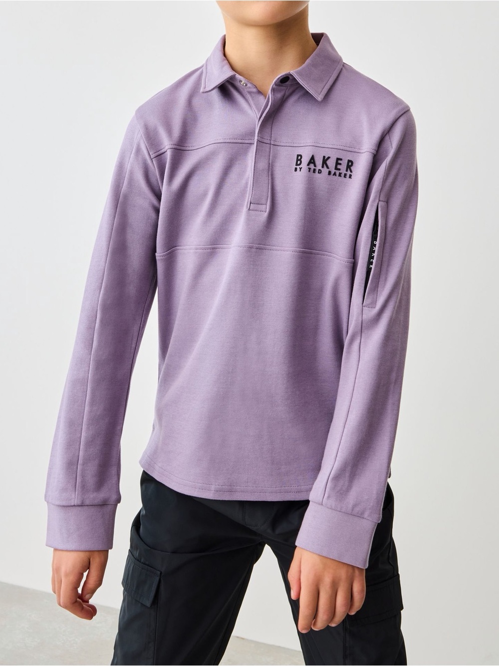 BAKER by Ted Baker Purple Long Sleeve Polo Shirt Boys Size 10